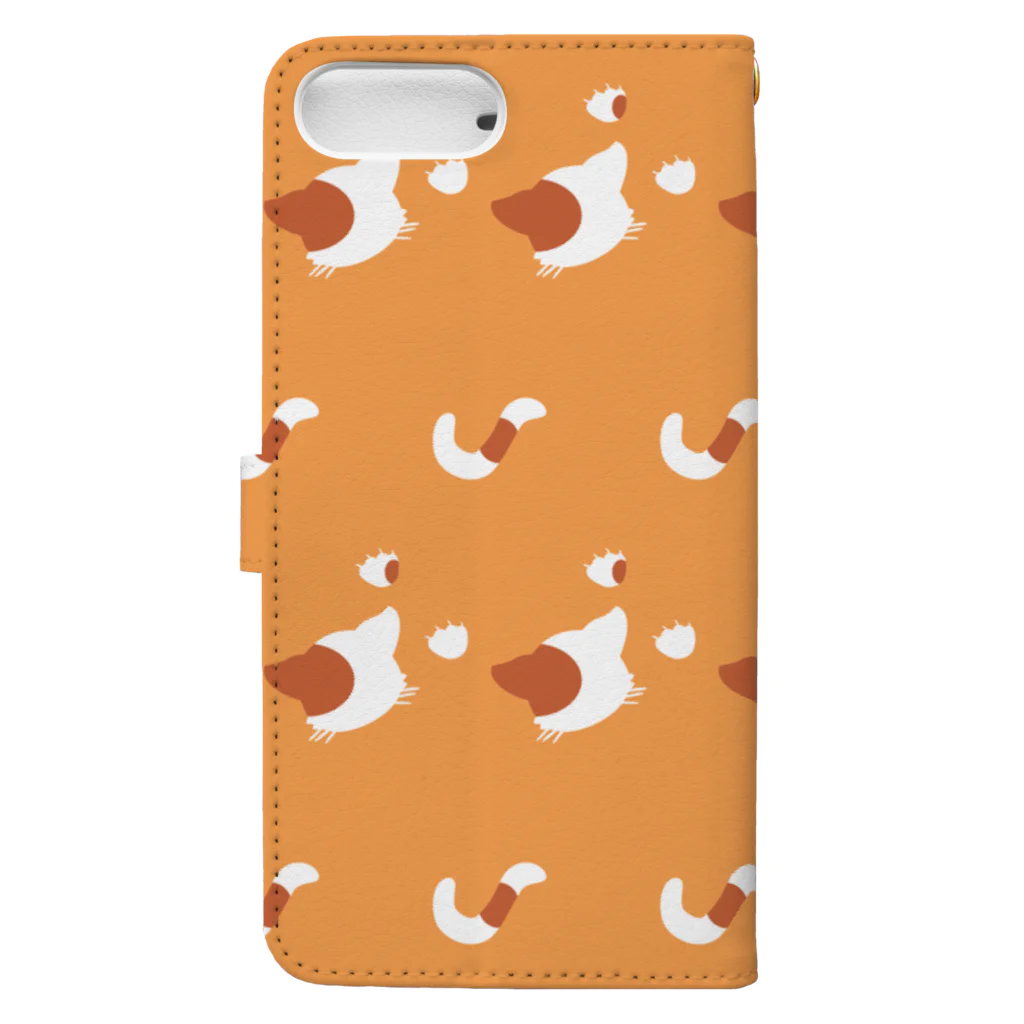 GOLDFISH WORKSのうねねこ　手帳型スマホケース Book-Style Smartphone Case :back