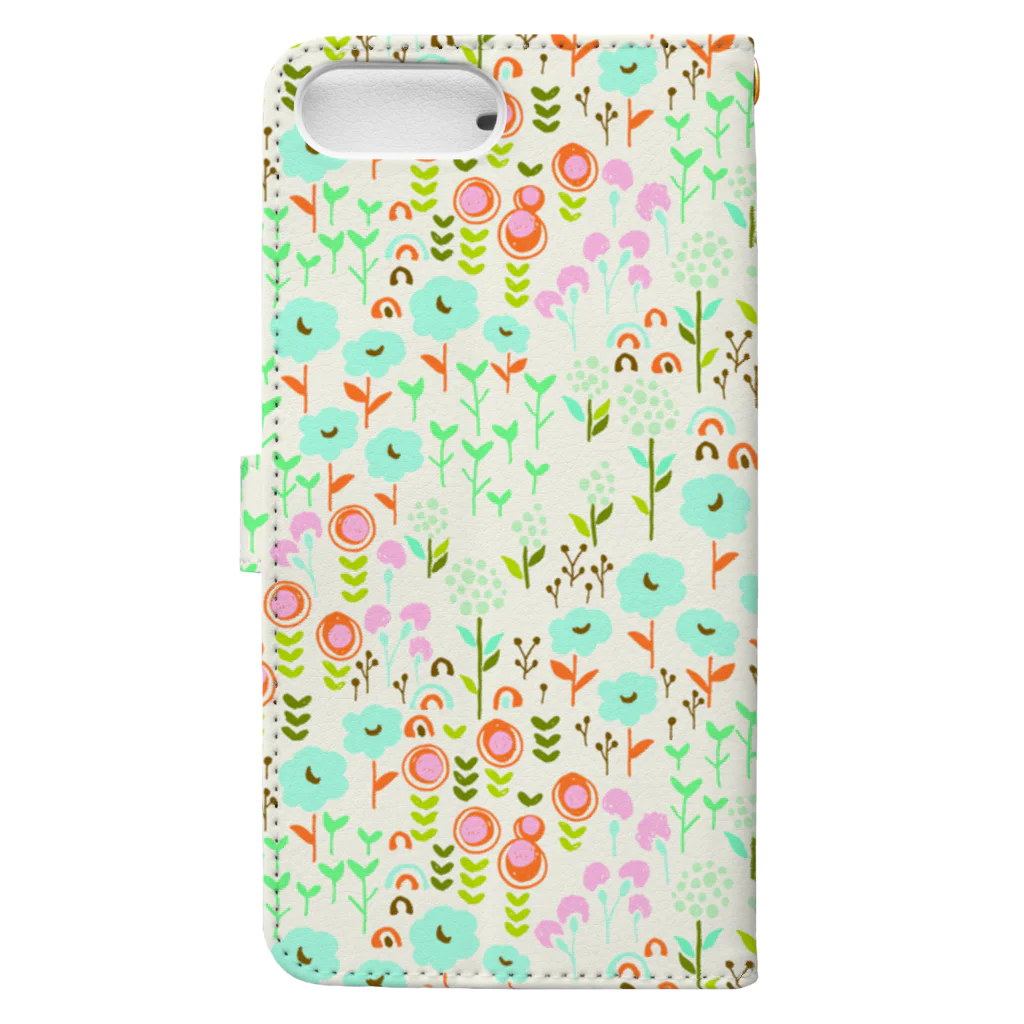 リリースプラウトの花柄 Book-Style Smartphone Case :back