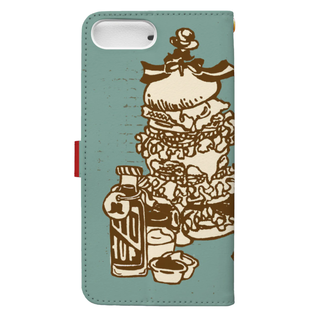 ハルイロ雑貨店　suzuri支店の【iPhone6/6s専用】MUSTACHE DINER Book-Style Smartphone Case :back