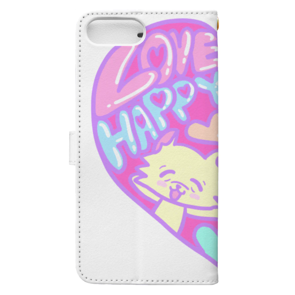 ナマコラブ💜👼🏻🦄🌈✨のおにぎりチワワ NAMACOLOVE LOVE＆HAPPY 手帳型スマホケースの裏面