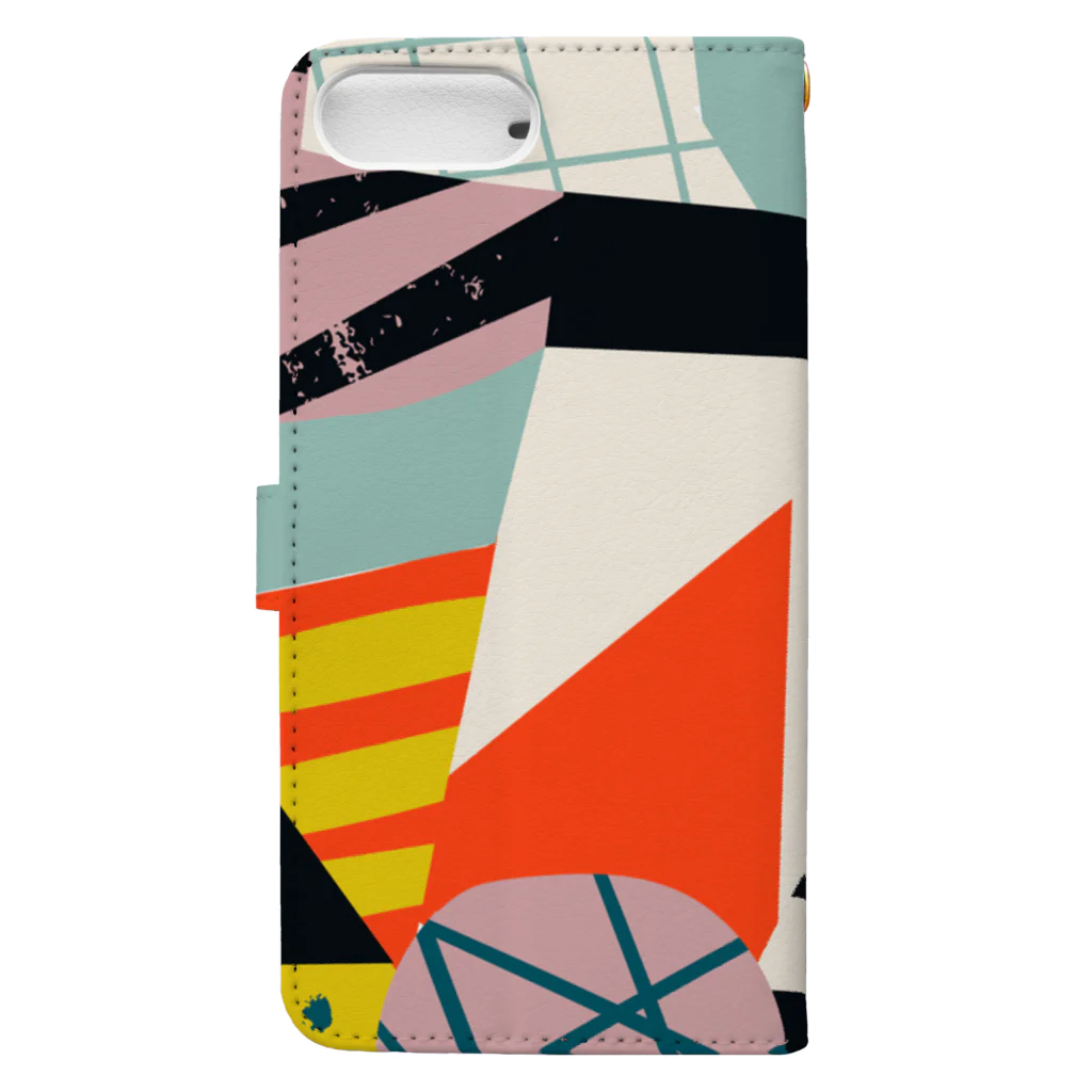 SANKAKU DESIGN STOREのモダンアートな世界A。 Book-Style Smartphone Case :back