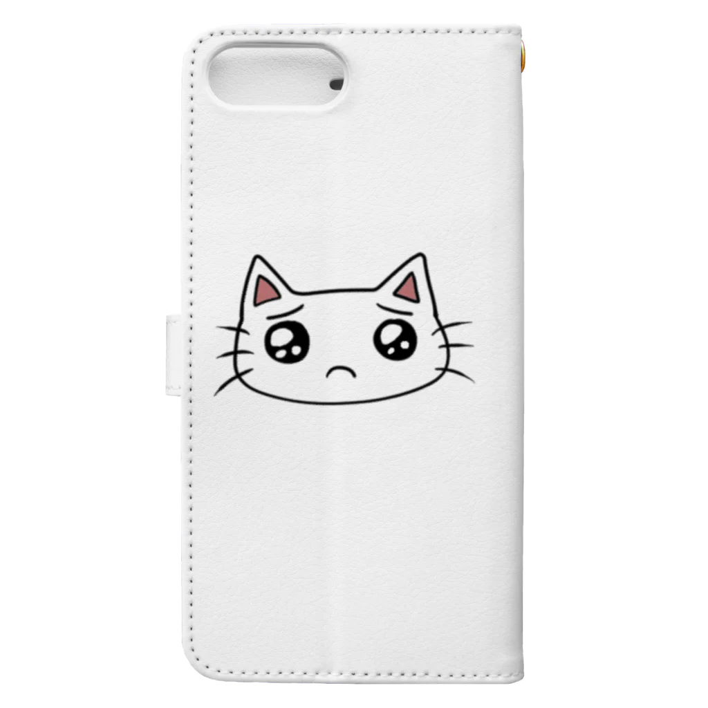 ひねくれ堂のぴえんしてる猫 Book-Style Smartphone Case :back