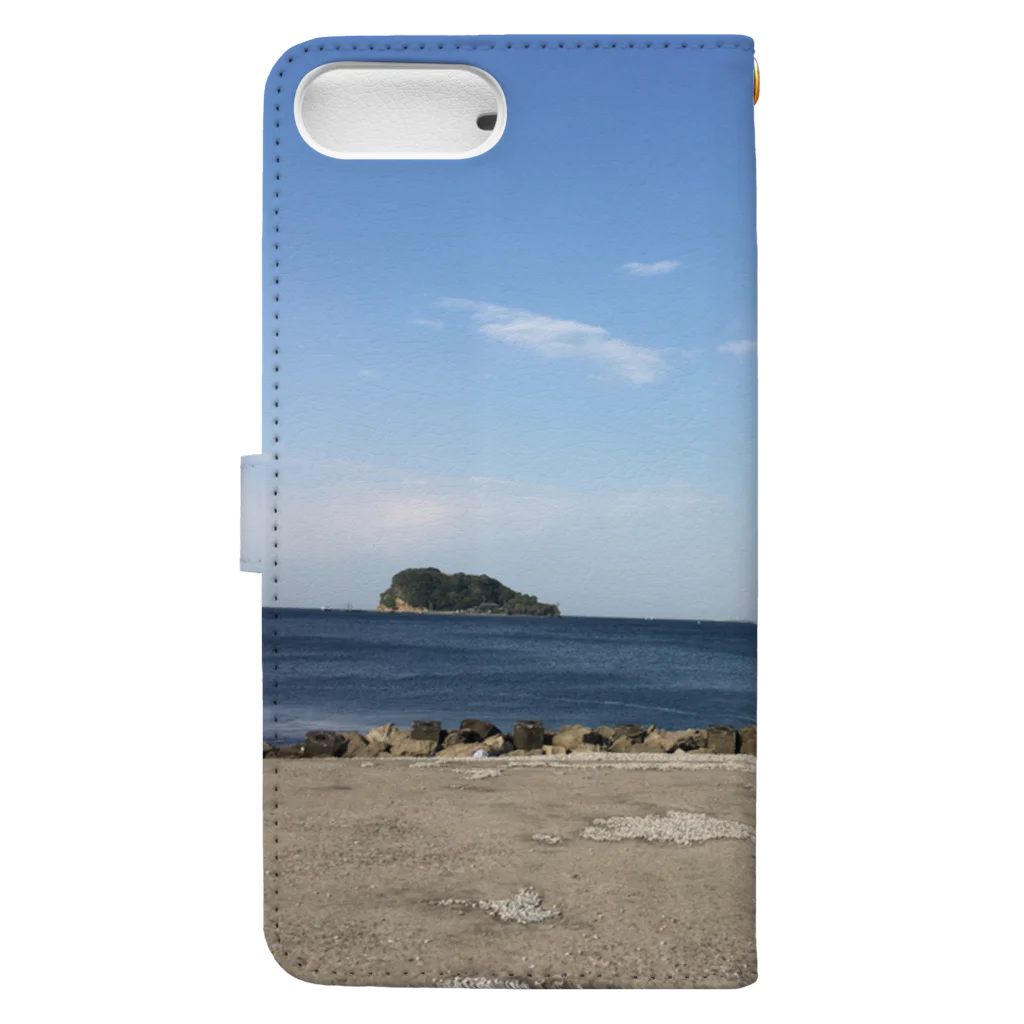 湘南の風景　 Seaside landscape at Shonan area in japanのBike by the sea Book-Style Smartphone Case :back