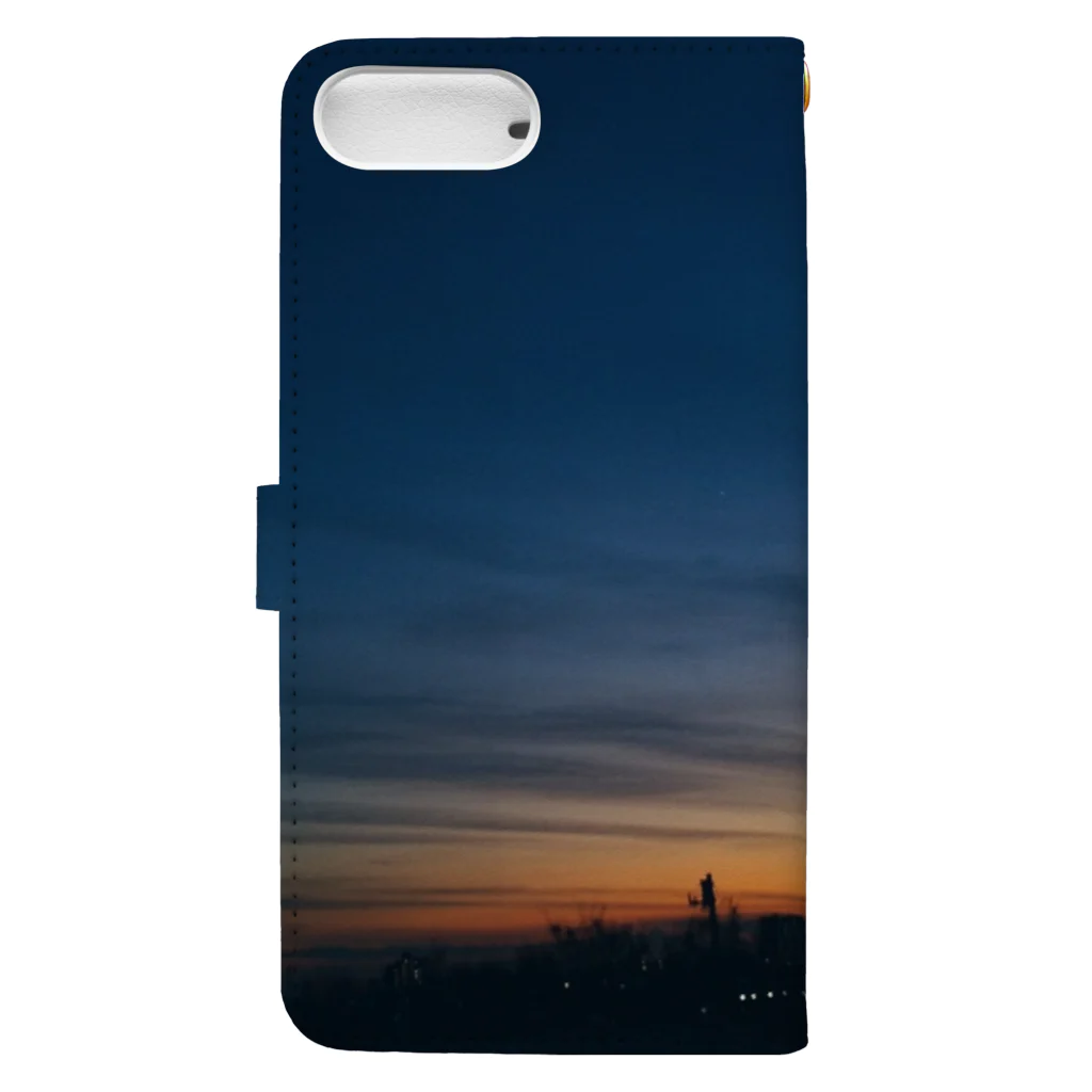 ao1soraの夕暮れと飛行機雲 Book-Style Smartphone Case :back