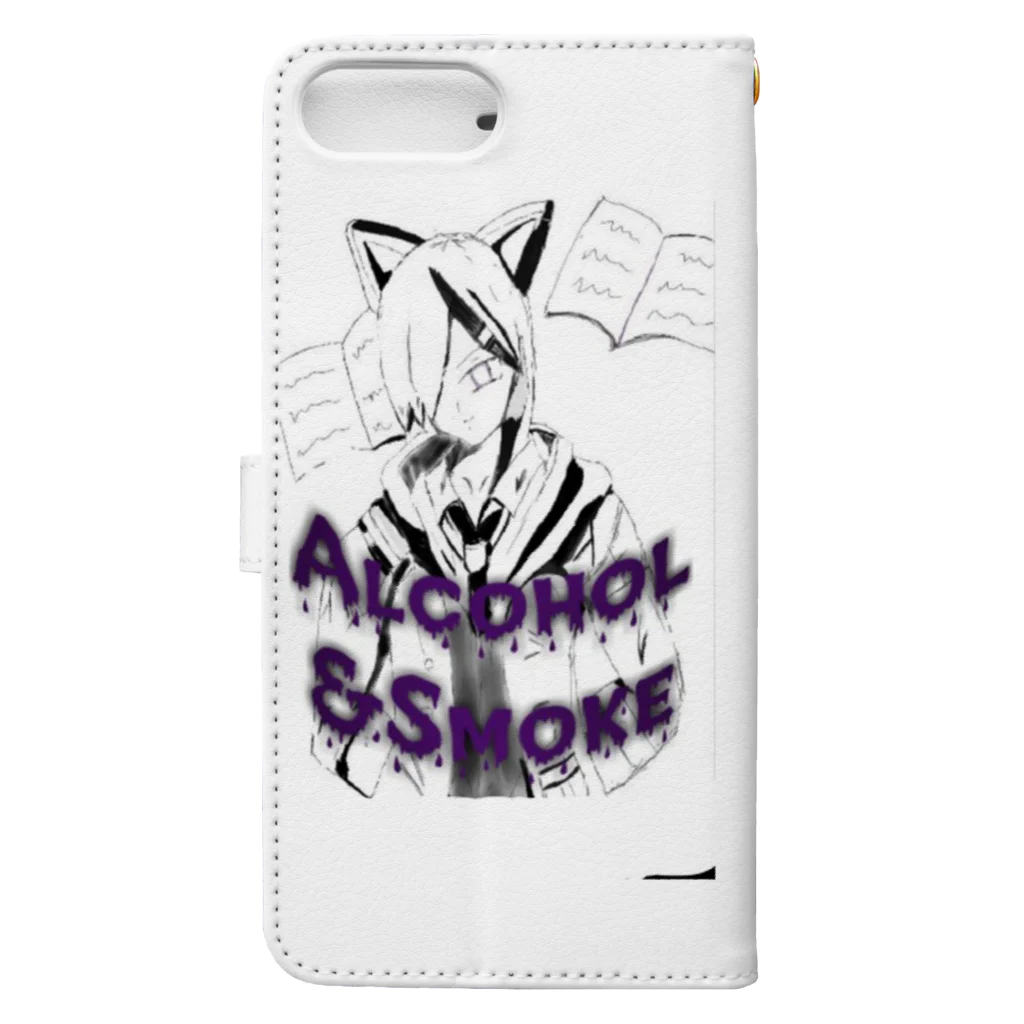 Alcohol&Smokeの病夢シリーズ Book-Style Smartphone Case :back