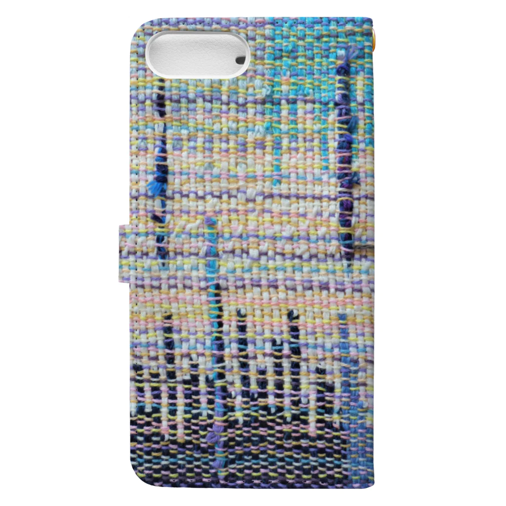 Hana Sungo　はなさんごのHand weaving-blue×3 Book-Style Smartphone Case :back