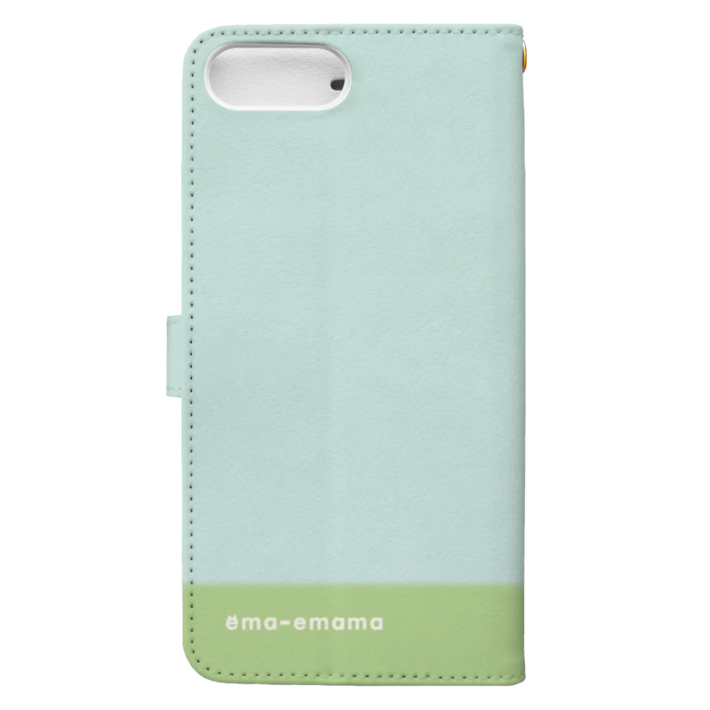 やたにまみこのiPhone 8 Plus/7 Plus用◆ema-emama『hug you』 Book-Style Smartphone Case :back