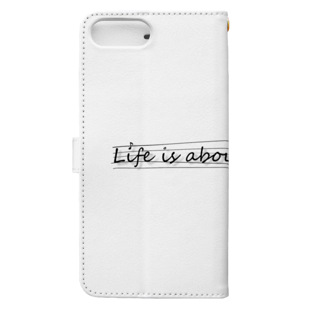 YAG STOREのlife is about andante Book-Style Smartphone Case :back