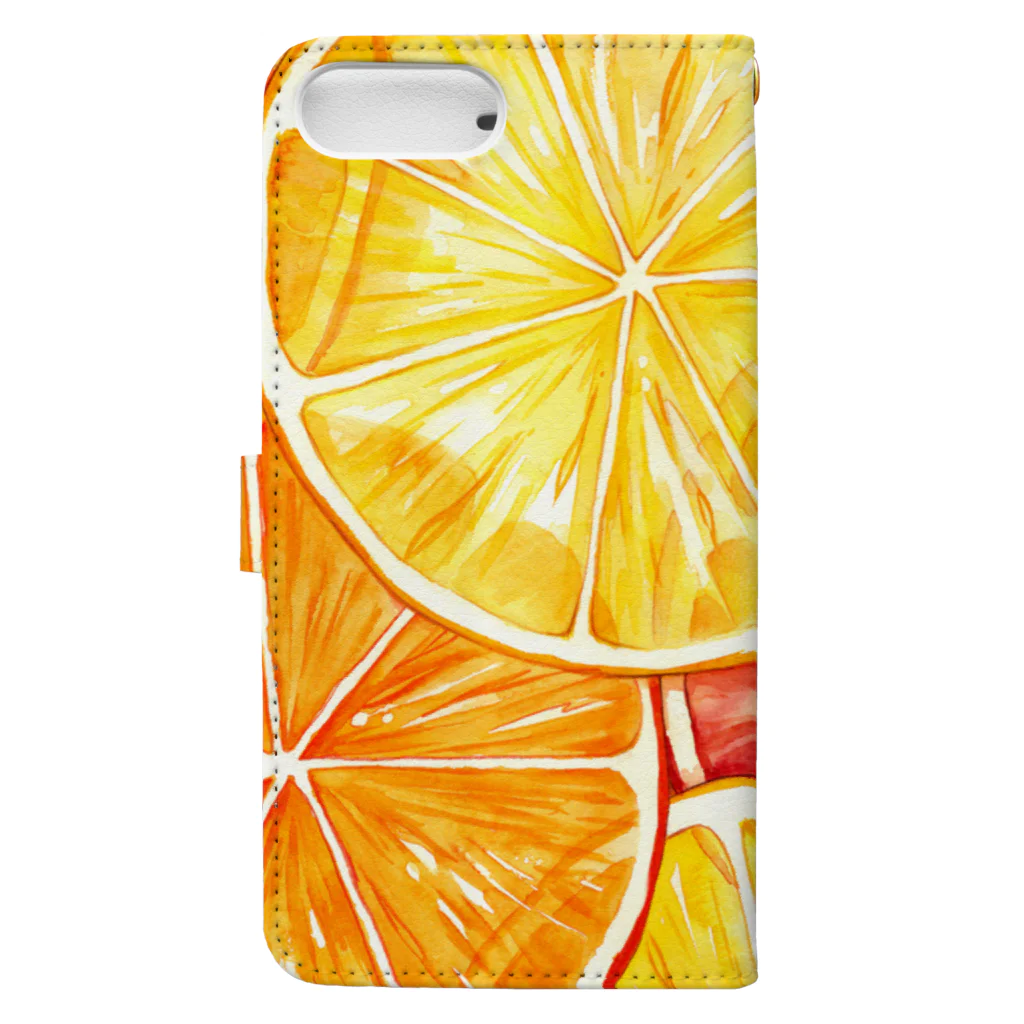 Rena DesignのFresh Cut Citrus 手帳型スマホケースの裏面