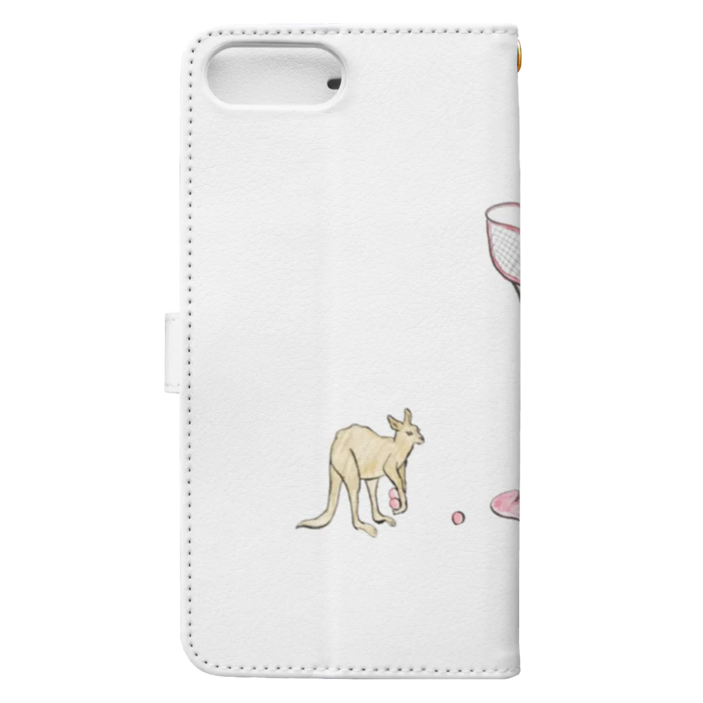 藤原直樹×藤原直樹のもう動けない母カンガルー（動物の運動会） Book-Style Smartphone Case :back