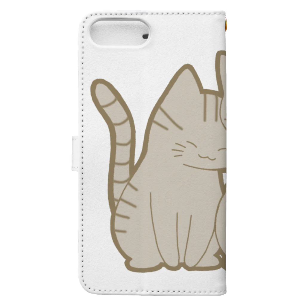 かわいいもののおみせ　いそぎんちゃくの仲良し猫　鯖トラ&灰 Book-Style Smartphone Case :back
