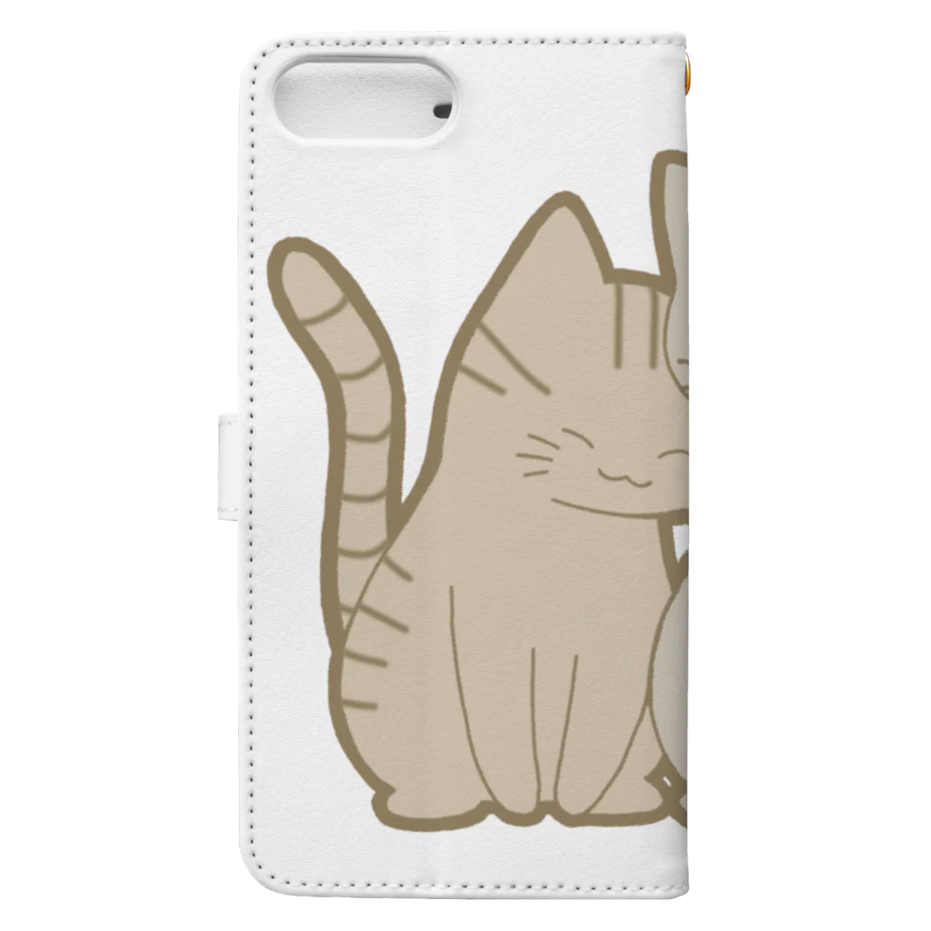 かわいいもののおみせ　いそぎんちゃくの仲良し猫　キジトラ&灰 Book-Style Smartphone Case :back