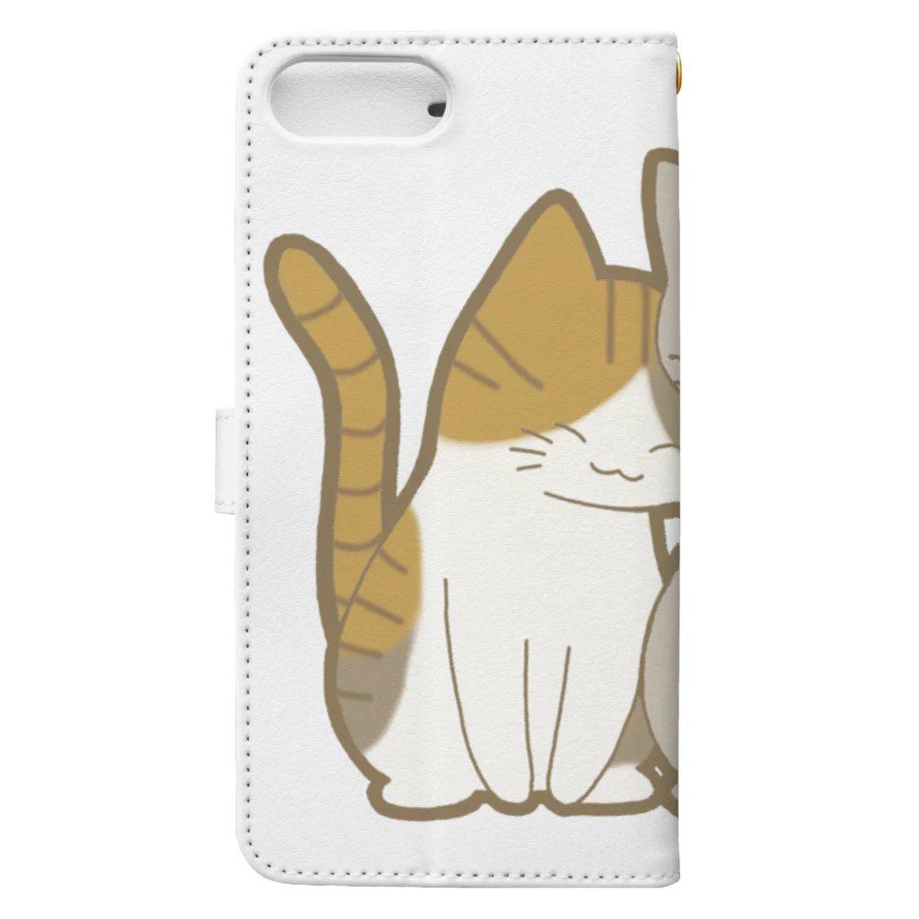 かわいいもののおみせ　いそぎんちゃくの仲良し猫　縞三毛&灰 Book-Style Smartphone Case :back