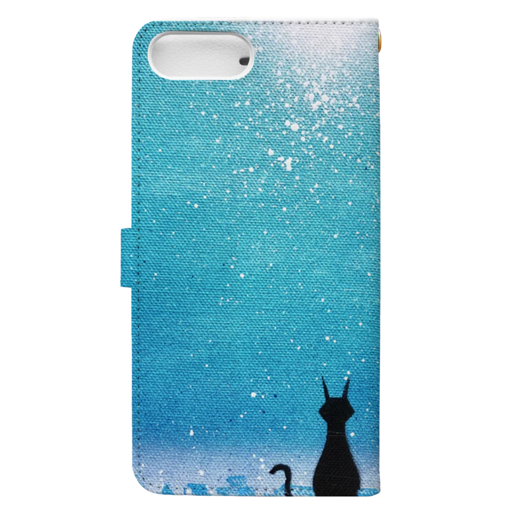 AKI SPRAY PAINT アキ スプレーペイントの猫のいる街 Book-Style Smartphone Case :back