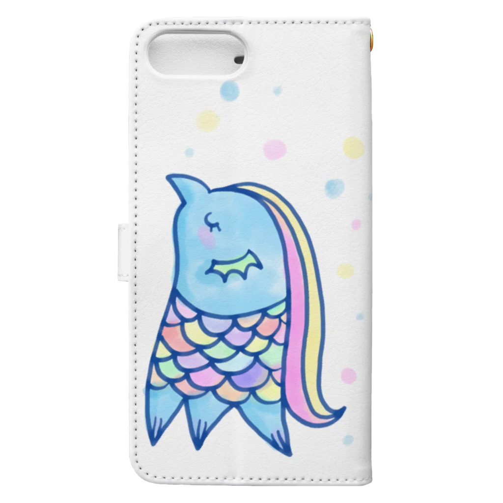 ミケネコFactoryの水彩あまび絵 Book-Style Smartphone Case :back