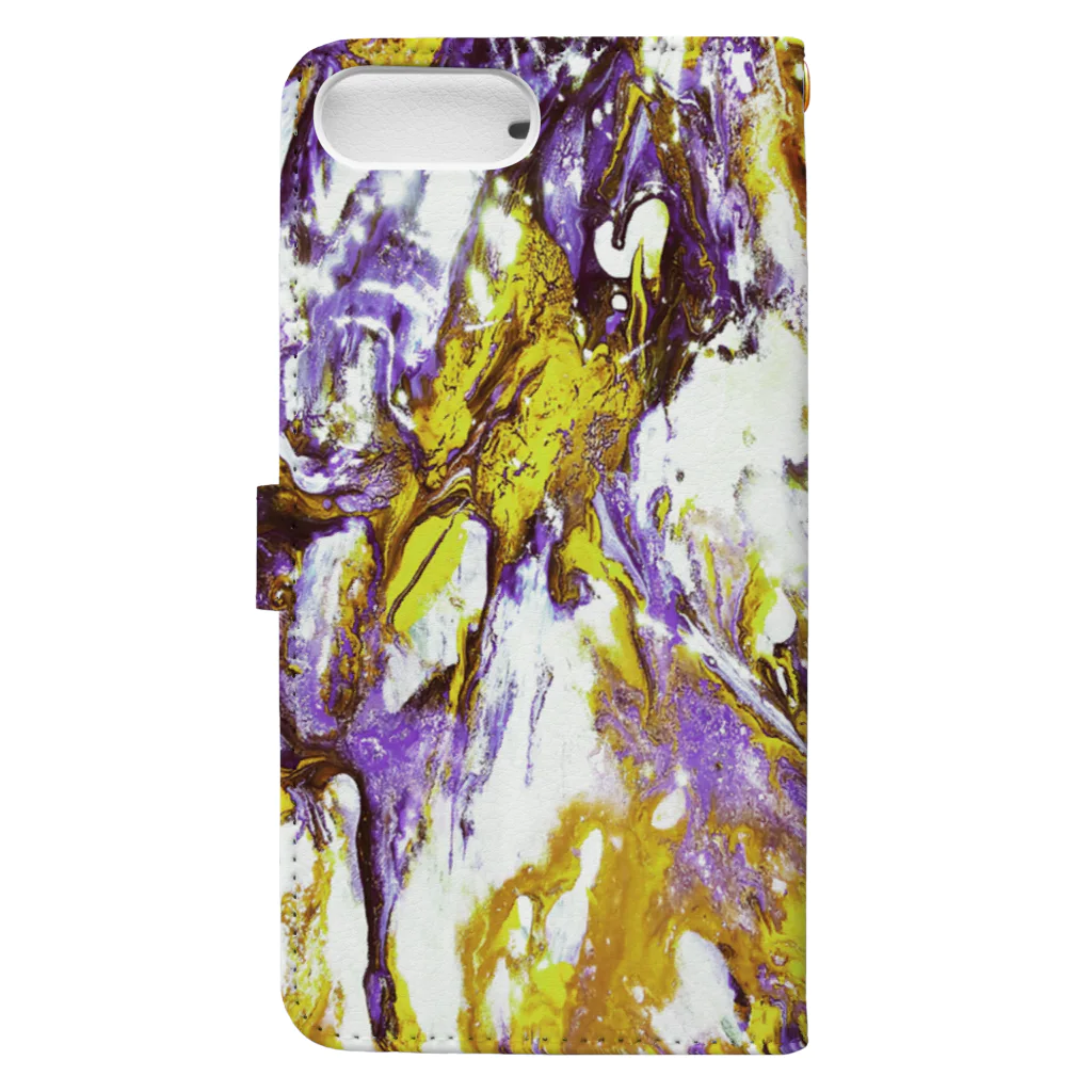 兎派のpaint_01_landscape(purple) Book-Style Smartphone Case :back