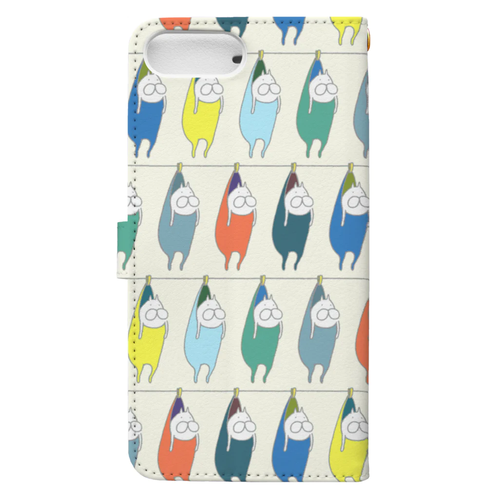 くらきち ONLINE SHOPのねこタイツの洗濯　カオスブルー Book-Style Smartphone Case :back