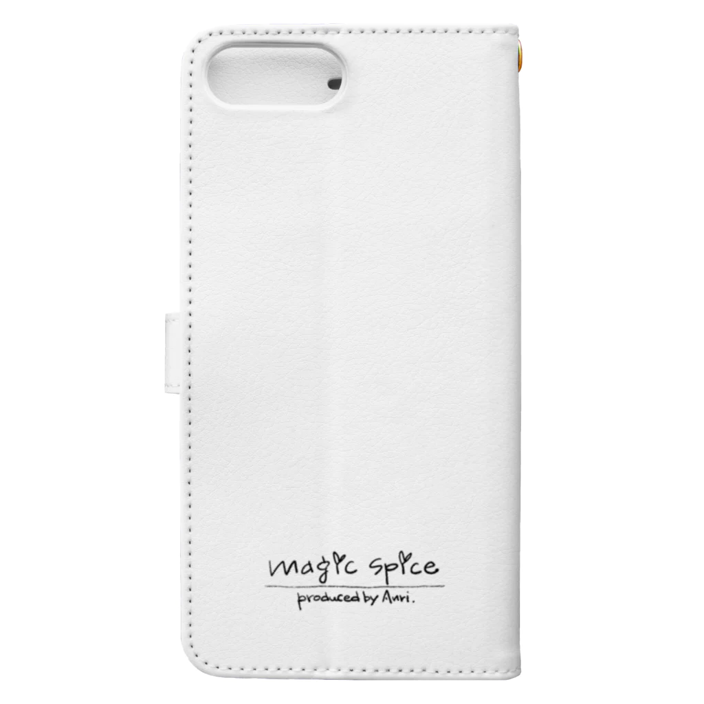 Drums and Cajon　あんりの★magic spice 手帳型スマホケース　White Book-Style Smartphone Case :back