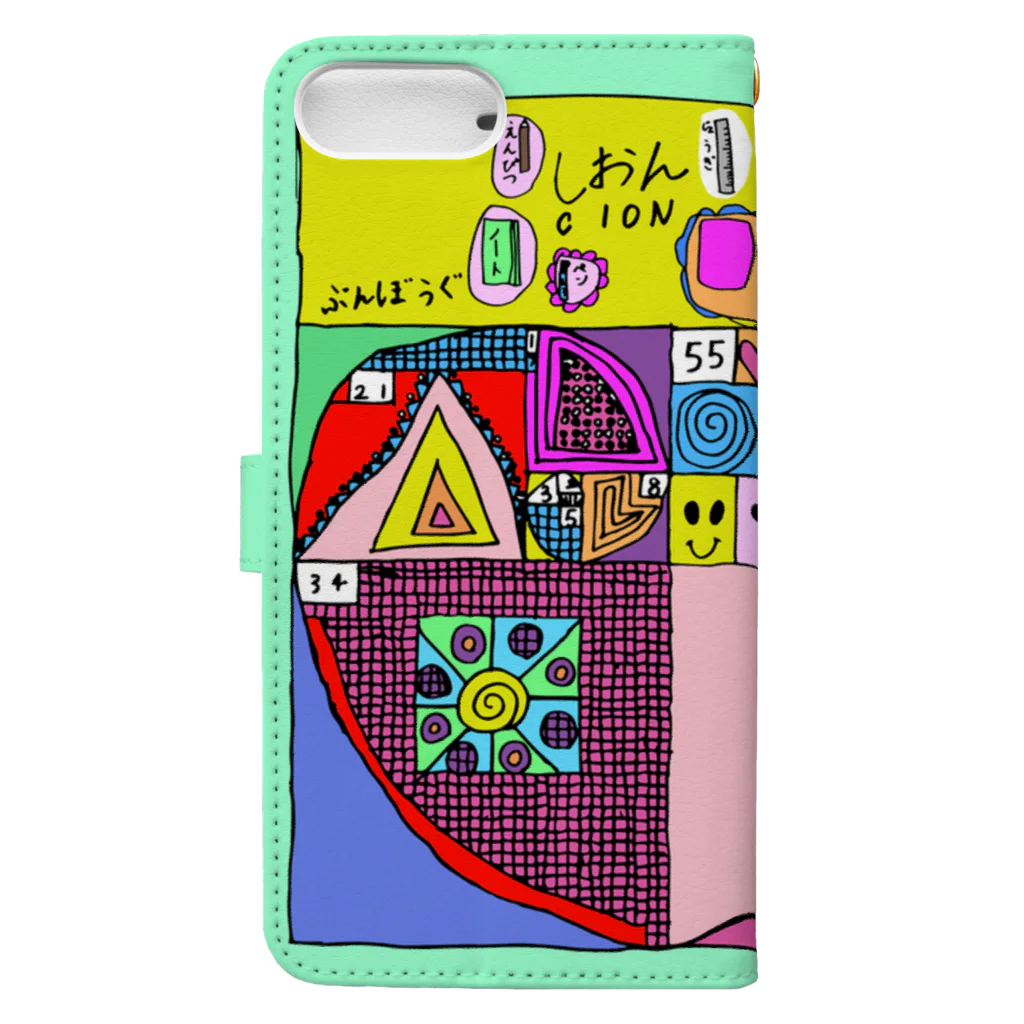 cion art shopのフィボナッチしおん Book-Style Smartphone Case :back