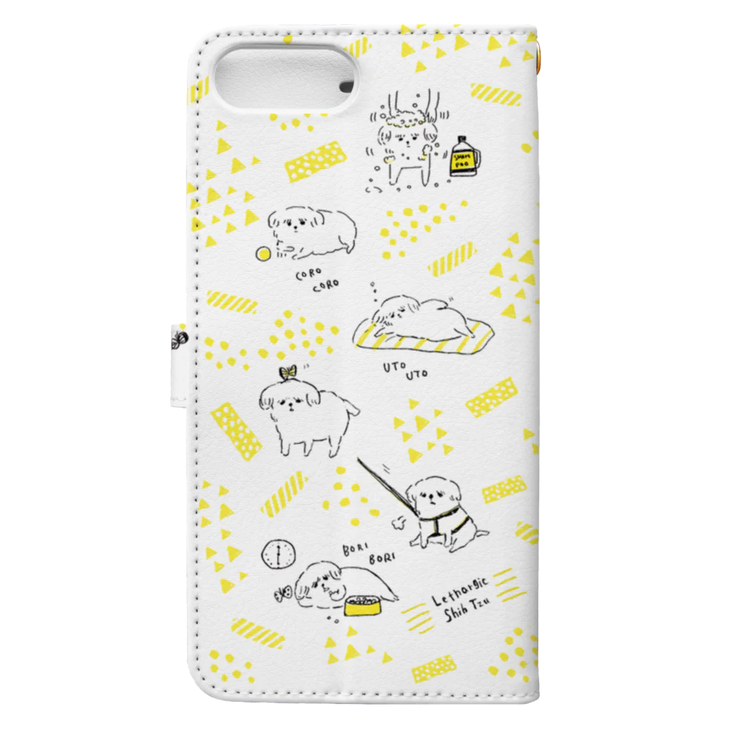 AYA OKAWA online shopの脱力系シーズーの1日  Book-Style Smartphone Case :back