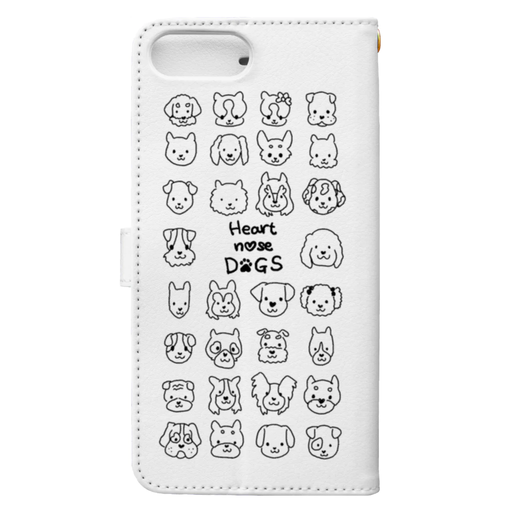 Heart nose DOGSのHeart nose DOGS（縦長） Book-Style Smartphone Case :back