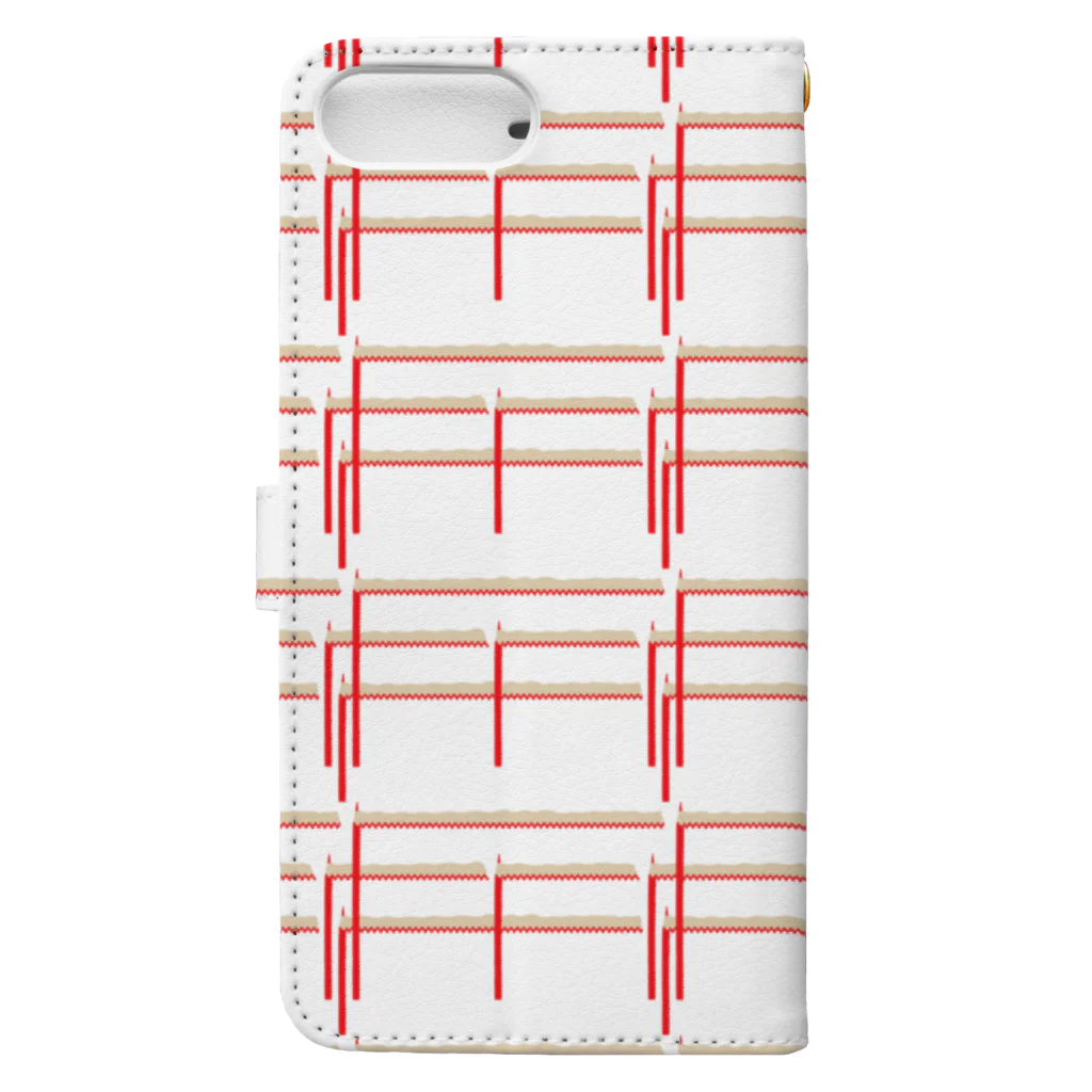 ソーメンズの赤鉛筆ボーダー Book-Style Smartphone Case :back