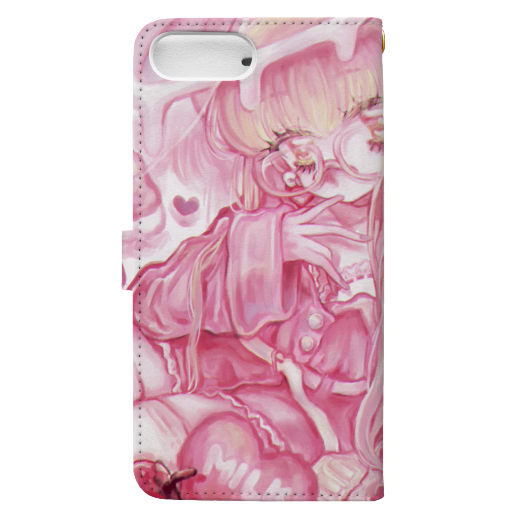 白玉フルーツポンチのstrawberry milk tea ♡ Book-Style Smartphone Case :back