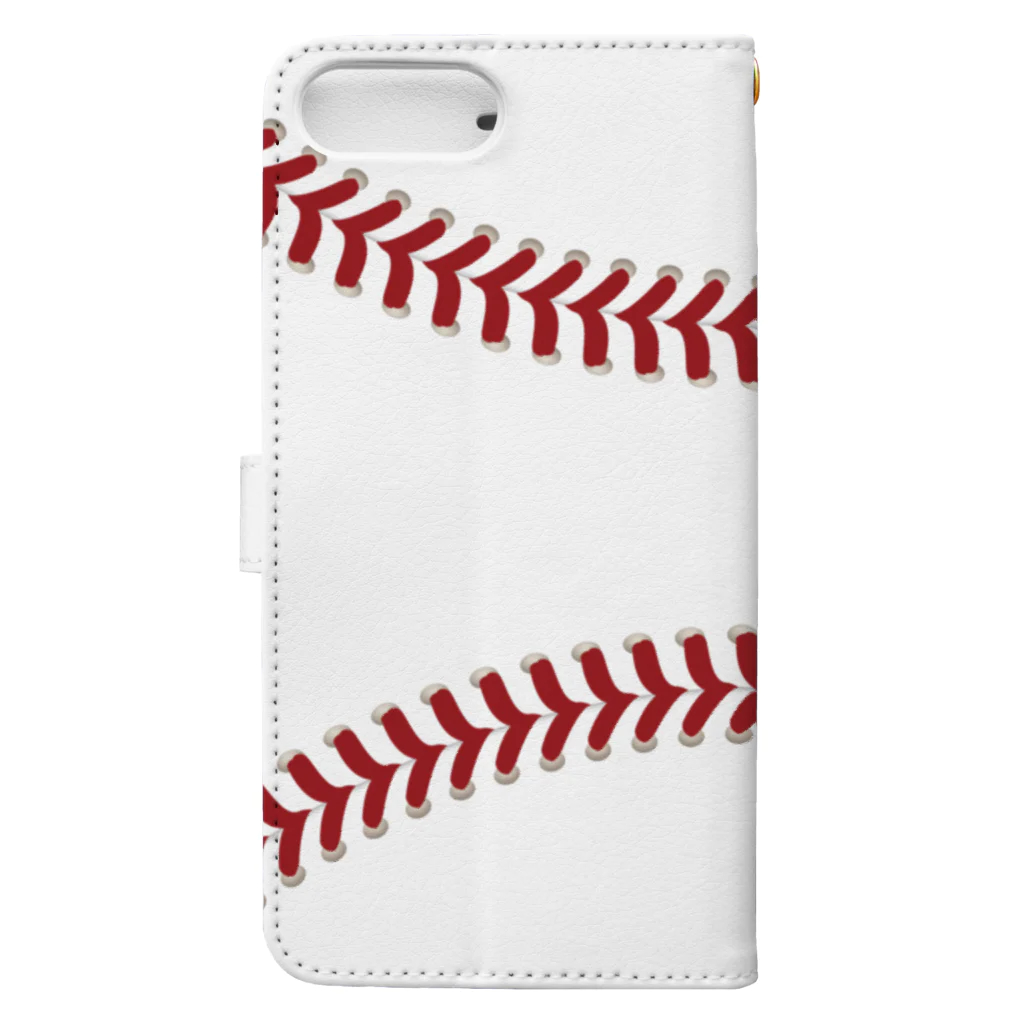 Baseball Buffのベースボールシーム 手帳型スマホケースの裏面