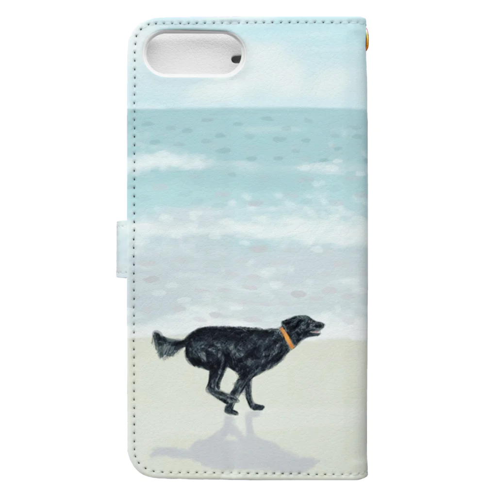 AtelierBoopの海と黒い犬 Book-Style Smartphone Case :back