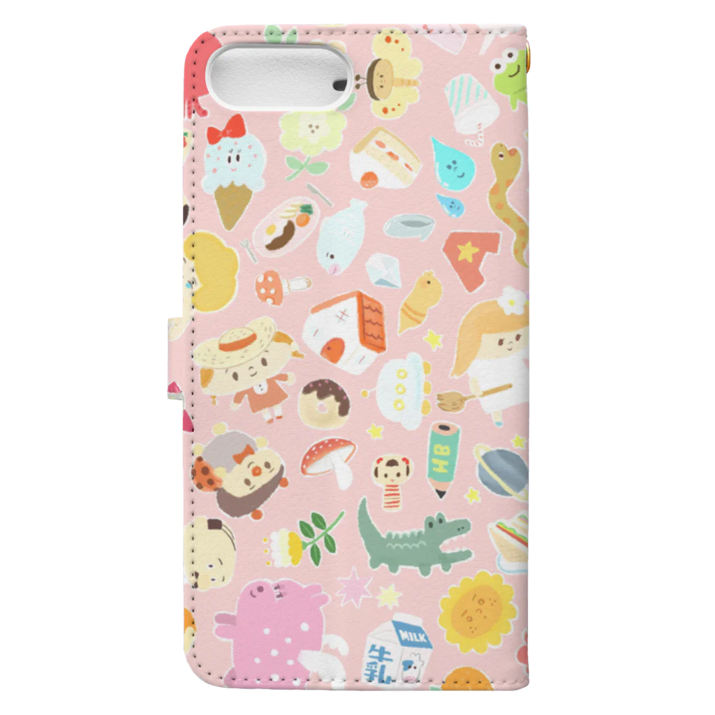 ボビコのたのしいピンク Book-Style Smartphone Case :back