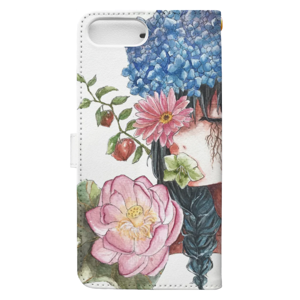 ローズルの花を吐く Book-Style Smartphone Case :back