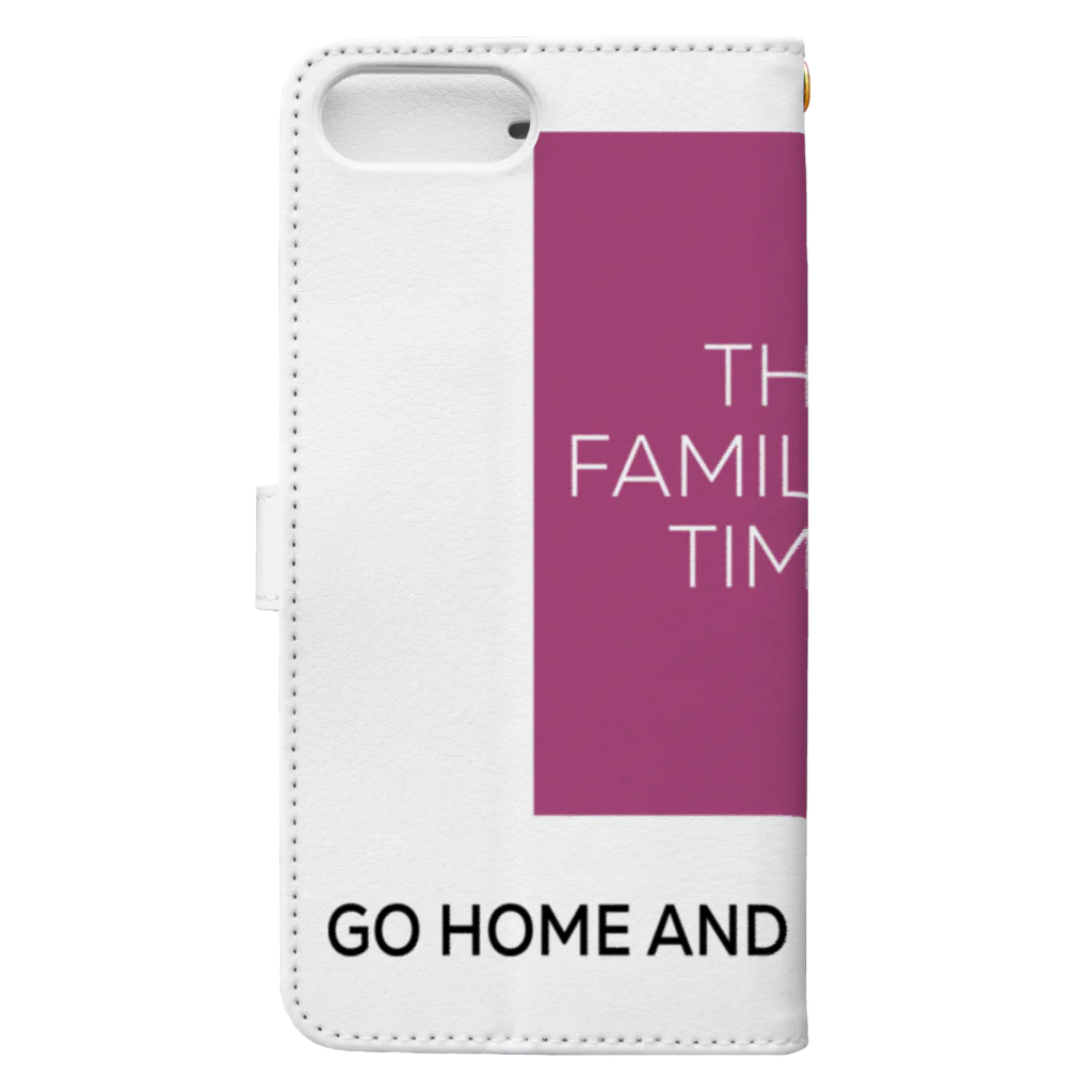 ペアTシャツ屋のシバヤさんの家族の時間(THE FAMILY TIME) ピンク Book-Style Smartphone Case :back