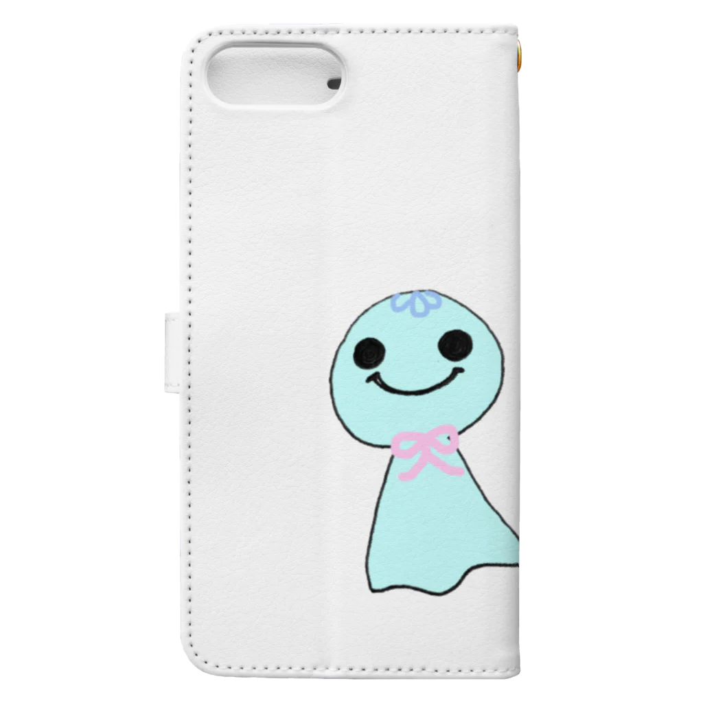 green_tea_happyのてるてるさん Book-Style Smartphone Case :back