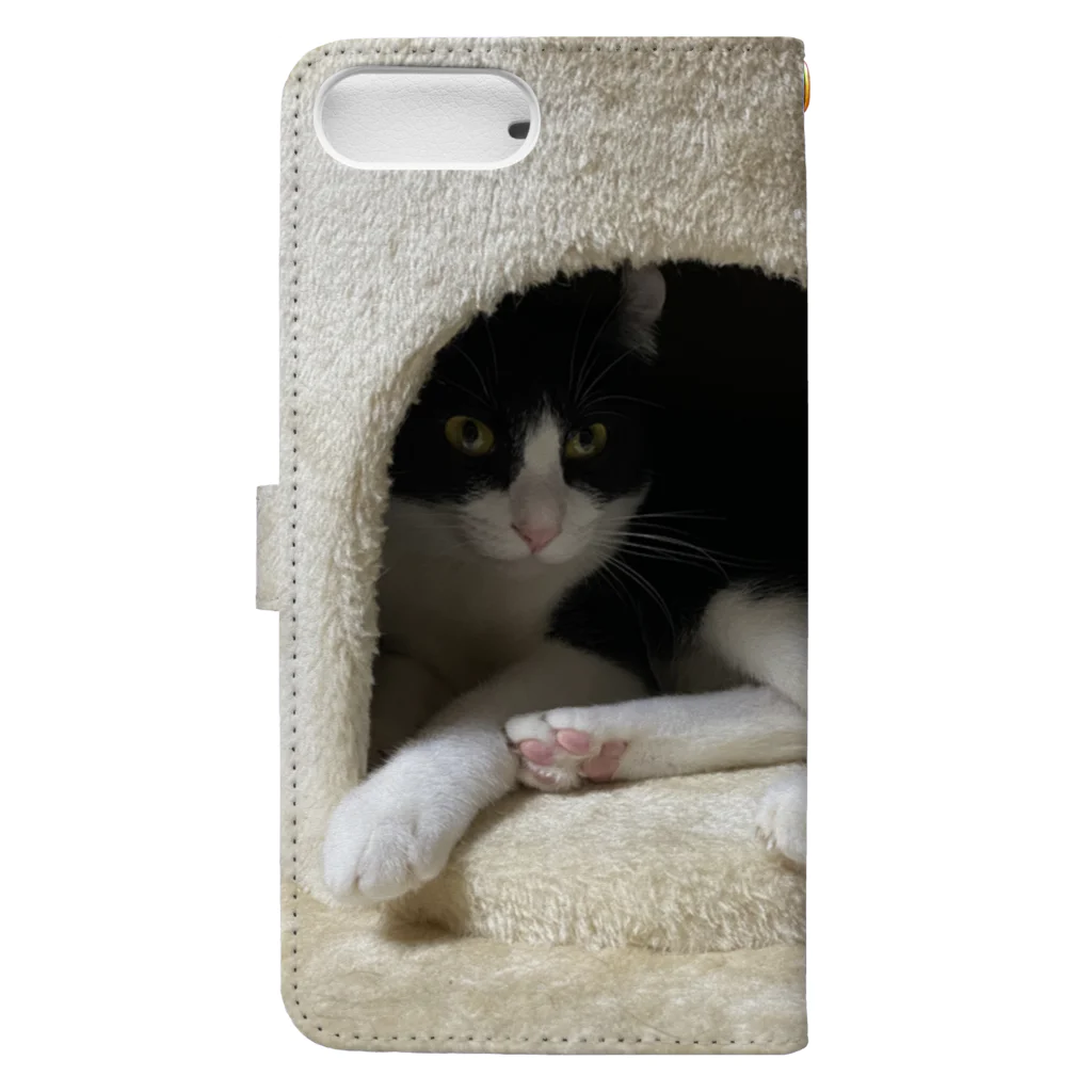 ハチワレくるくる猫兄弟のてすと Book-Style Smartphone Case :back