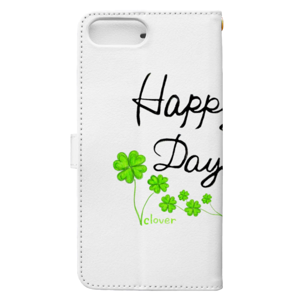 little_cloverのたくさんクローバーでHappy Book-Style Smartphone Case :back