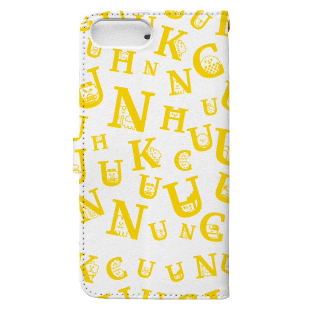 uchukunのUCHUKUNtypoGRAM yellow 手帳型スマホケースの裏面