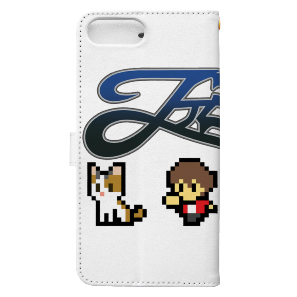 ファミっ子プレイ動画オリジナルグッズのファミっ子レトロキャラ Book-Style Smartphone Case :back