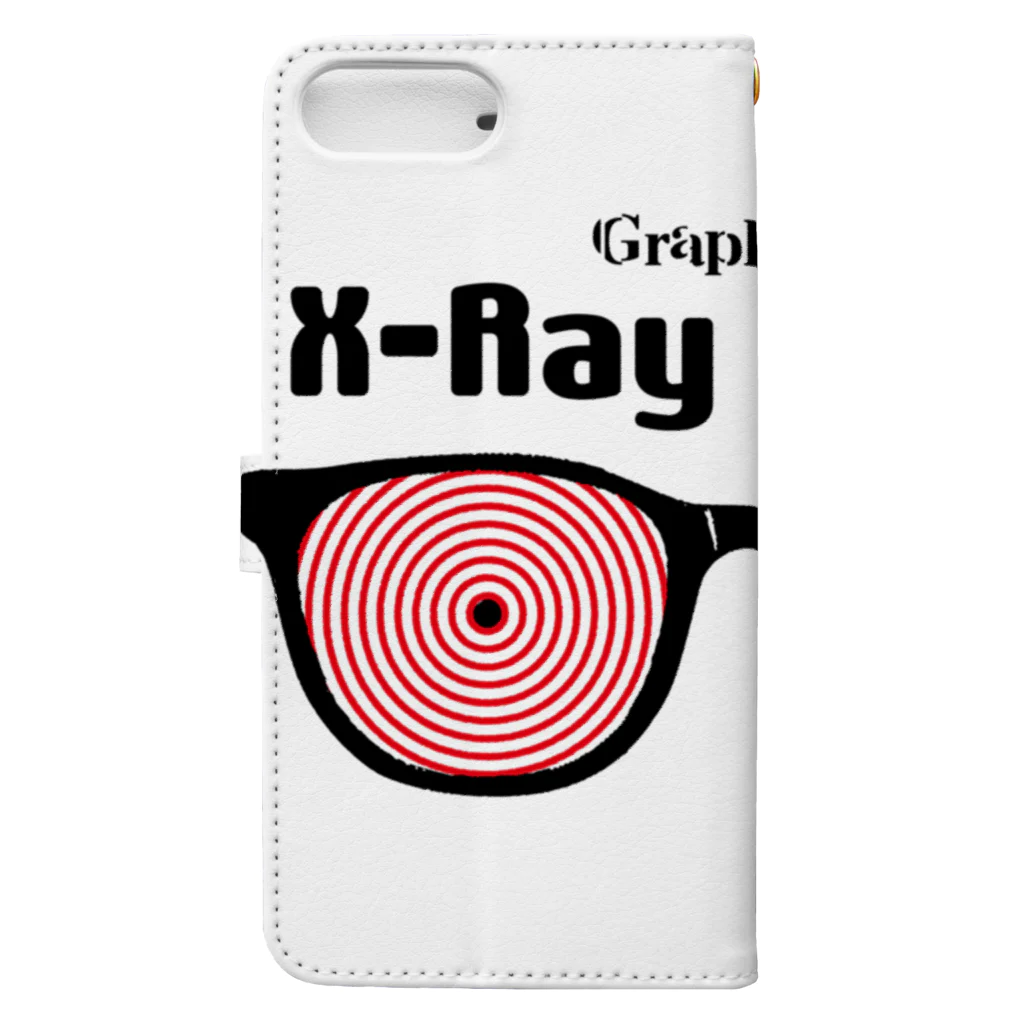 Graphicersのエックス線メガネ Book-Style Smartphone Case :back