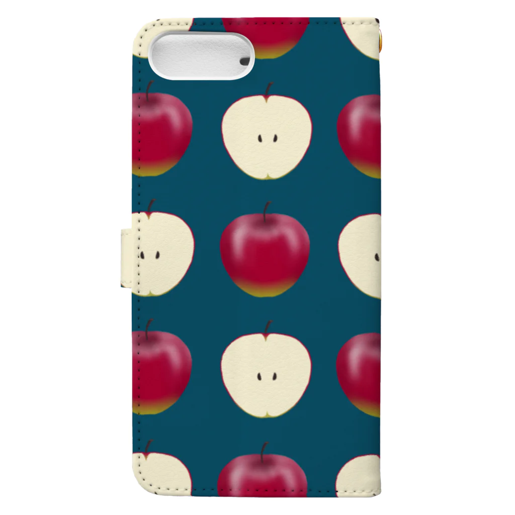TinyMiry(タイニーミリー)のちょっと毒々しい赤リンゴ柄 Book-Style Smartphone Case :back