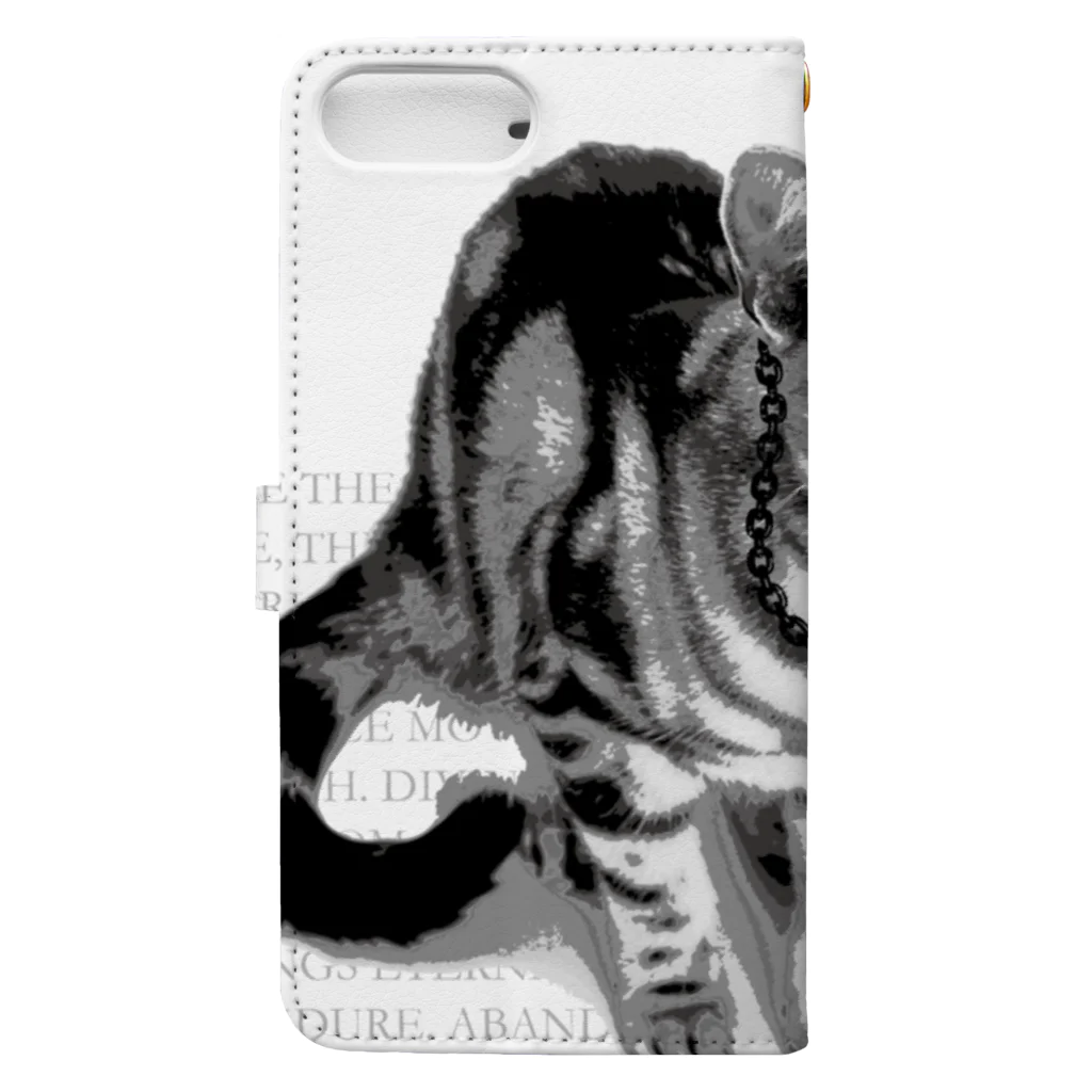 Lunatic Cat-ismのシャーという猫 Book-Style Smartphone Case :back