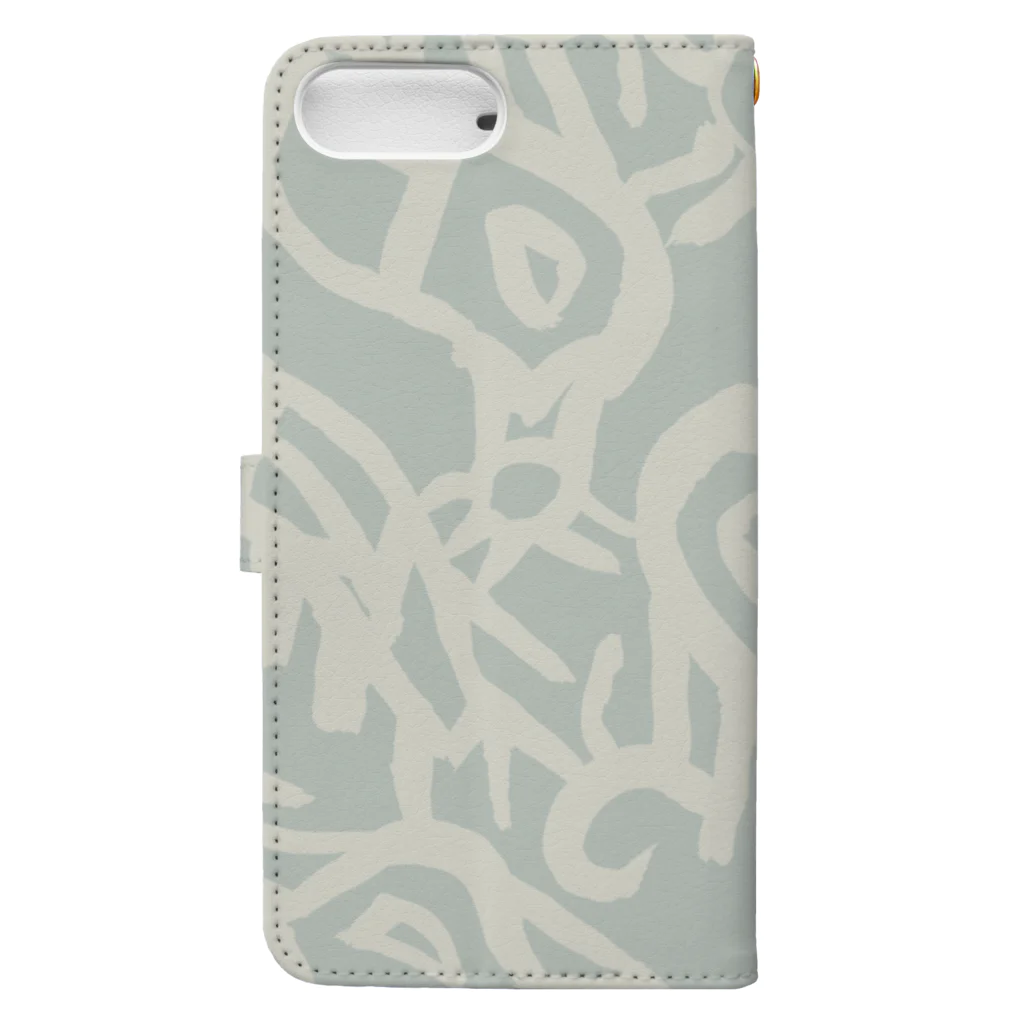 ATELIER RYUSEIの鳥 tori-pattern-smokeblue Book-Style Smartphone Case :back