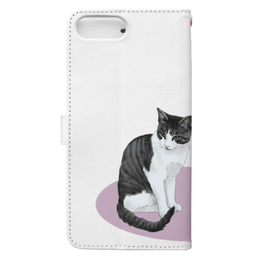 kinako-japanの河原の野良猫ビワとコチャ Book-Style Smartphone Case :back