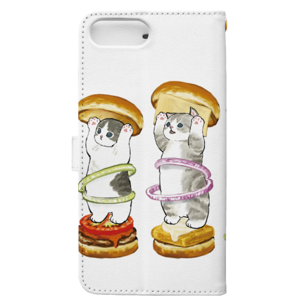 mofusandのにゃんこバーガー Book-Style Smartphone Case :back