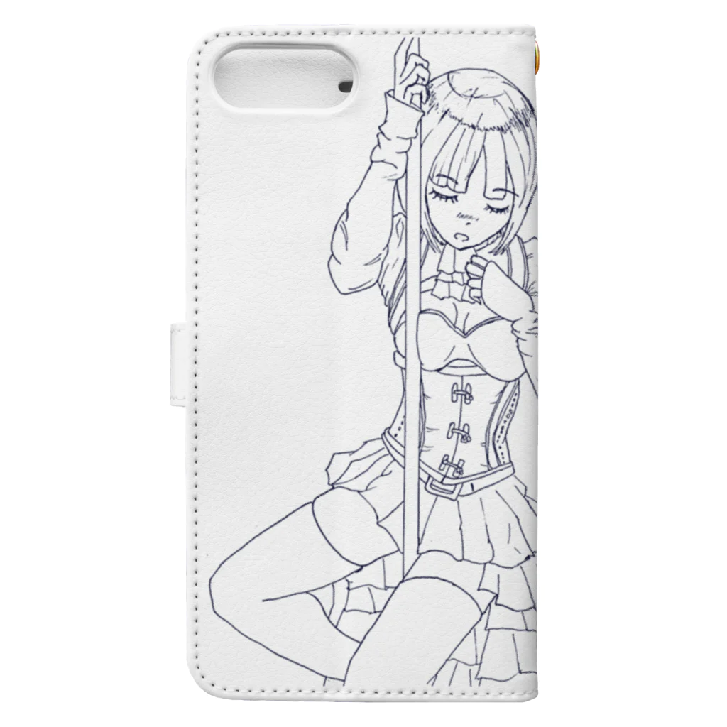 可愛い女の子職人vent4444のポール Book-Style Smartphone Case :back