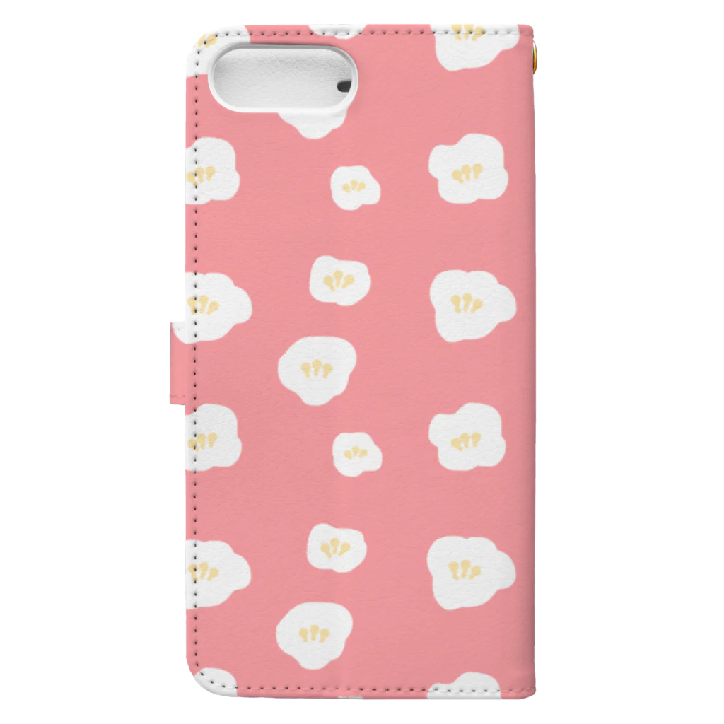 mimi_midoのフラワー(PINK) Book-Style Smartphone Case :back