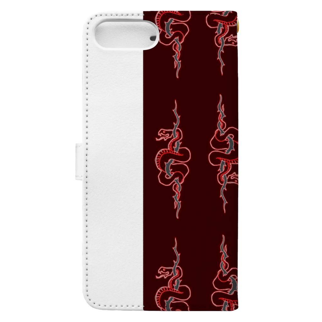 So Yamamoto Custom Artの蛇と薔薇 Book-Style Smartphone Case :back