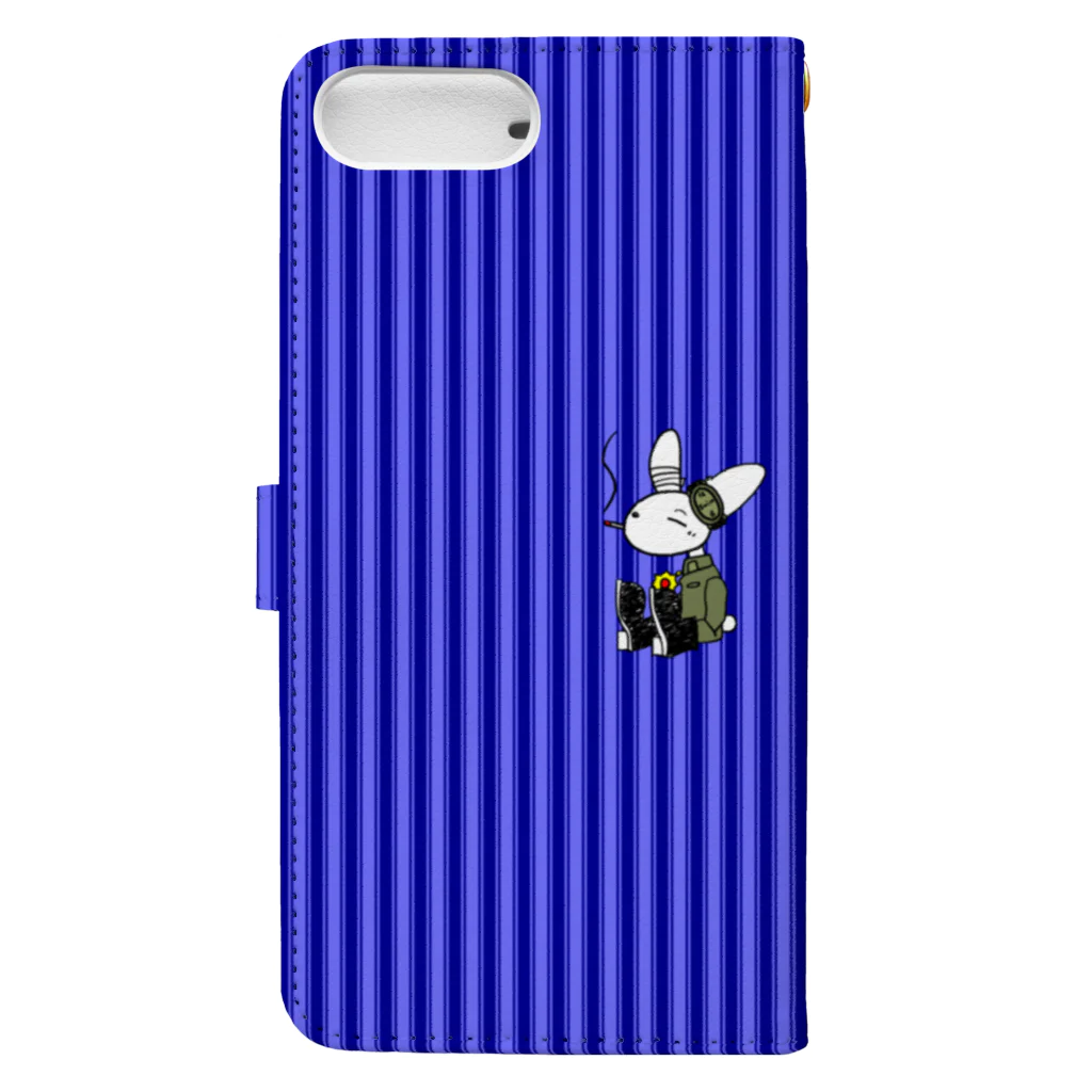 Rabit-shopの[Rabit]スマホケース(青)[複数機種] 手帳型スマホケースの裏面