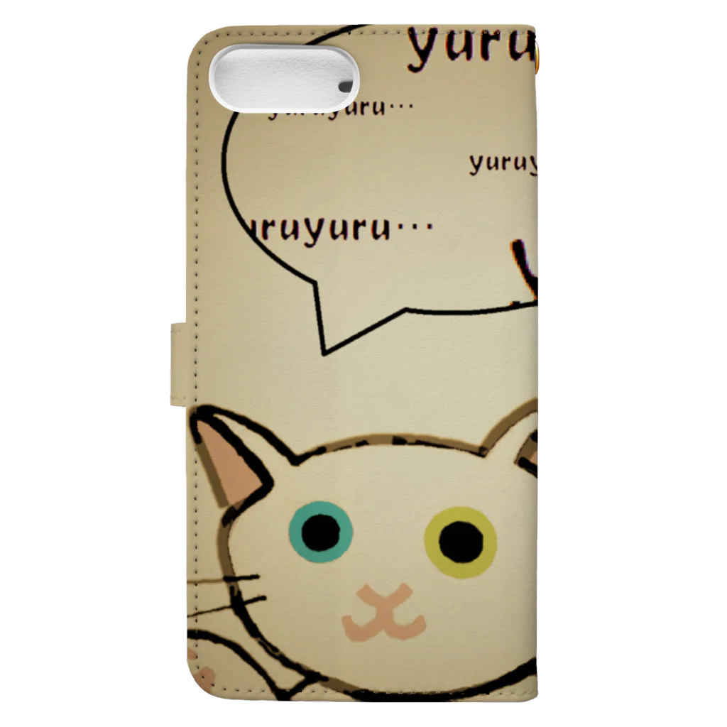 SU-KUのゆる猫オッド　セピア Book-Style Smartphone Case :back