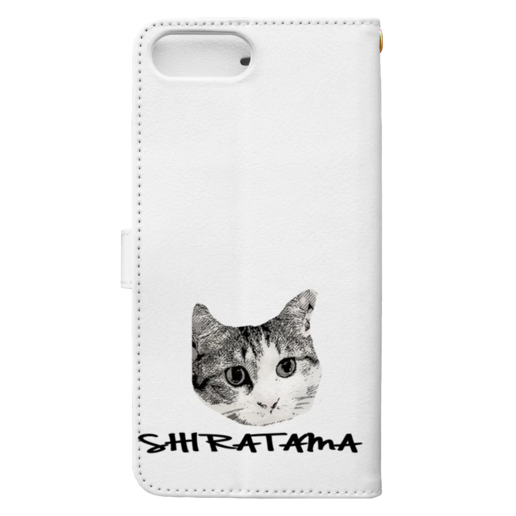 愛猫はタマ(6.2キロ)@クソリプおばさんのしらたまぐっず Book-Style Smartphone Case :back