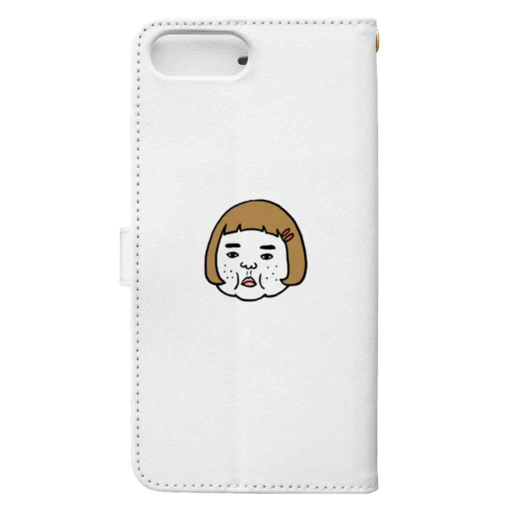 キャロライン企画のワンポイント憎めないブス Book-Style Smartphone Case :back